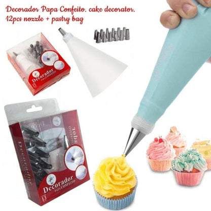 Cake decorating set with steel nozzles - Prozone