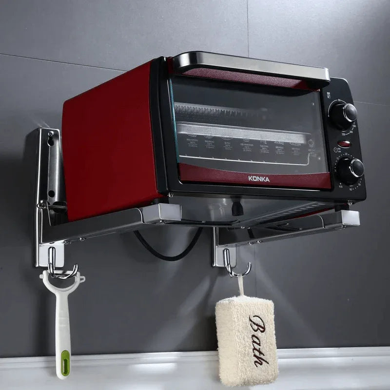 Foldable wall mounted stainless steel frame microwave oven - Prozone