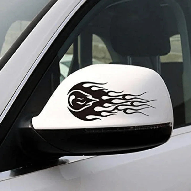 2pcs flames stickers (black) for car side mirrors - Prozone