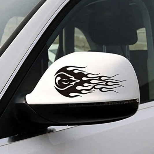 2pcs flames stickers (black) for car side mirrors - Prozone