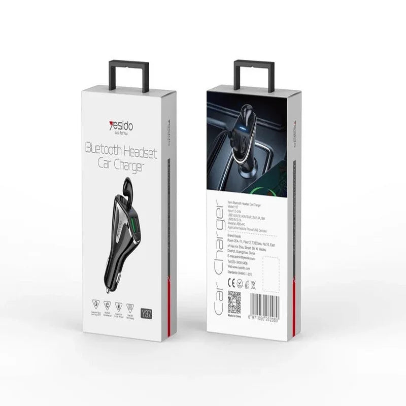 Yesido y37 bluetooth headset and car charger - Prozone