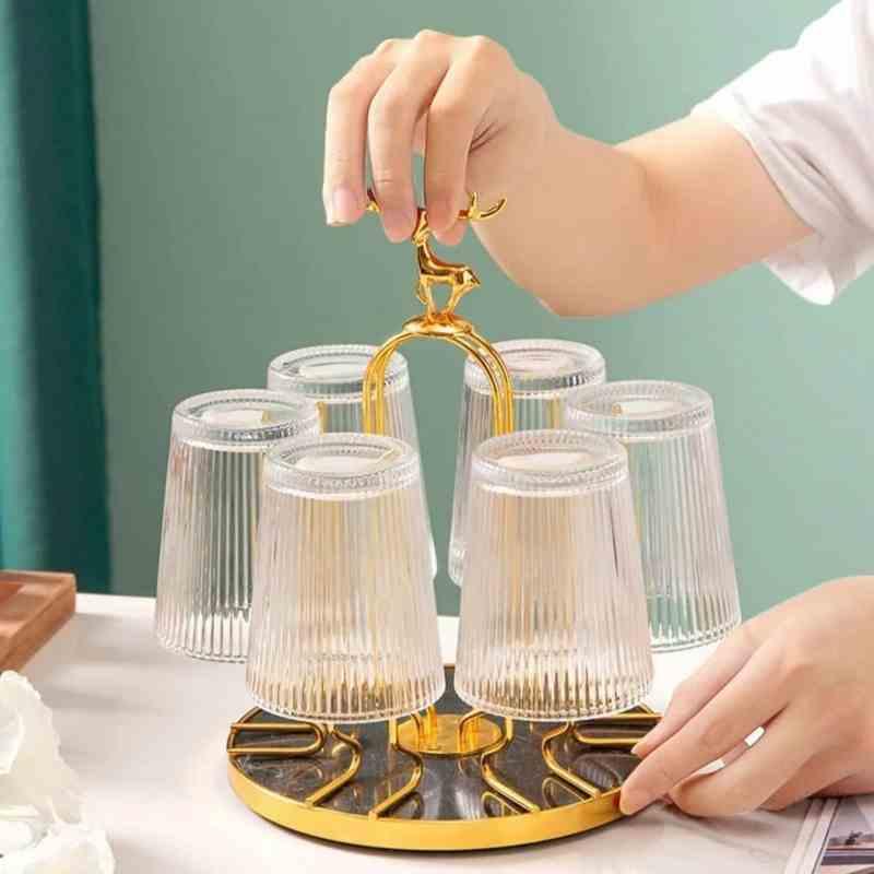 CUPS and MUG Stand Golden Metal Holders Rack - Prozone