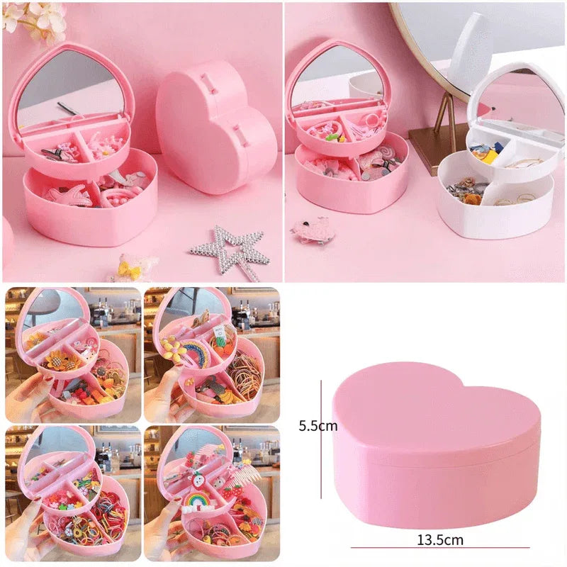 Heart shape jewelry organizer with mirror - Prozone