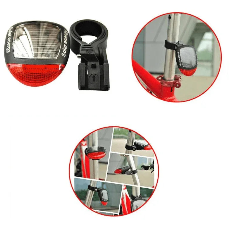 Solar powered bicycle rear led tail light - Prozone