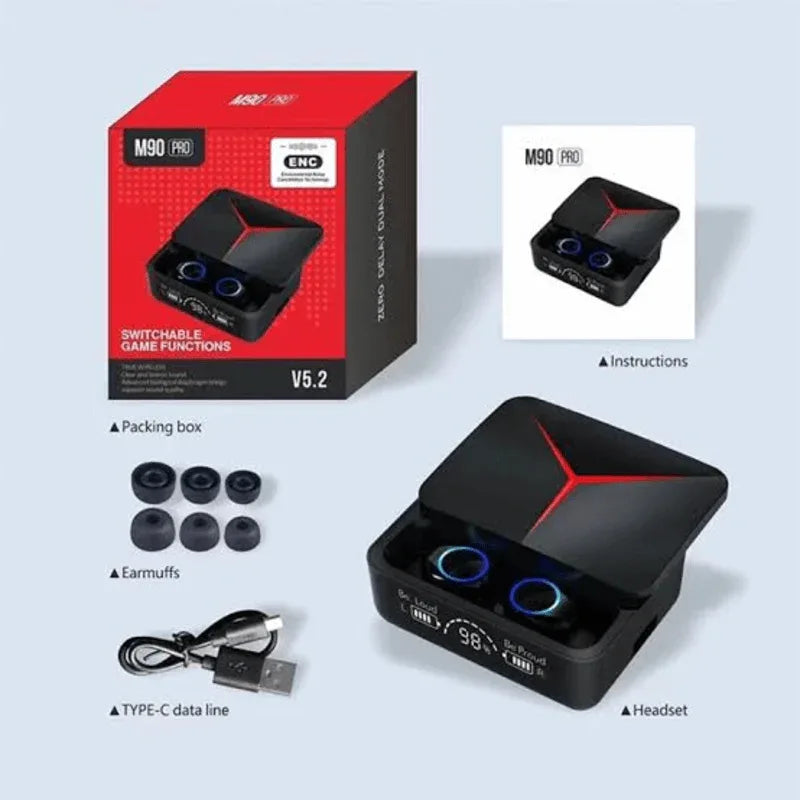 M90 pro tws sports gaming wireless bluetooth headphones - Prozone