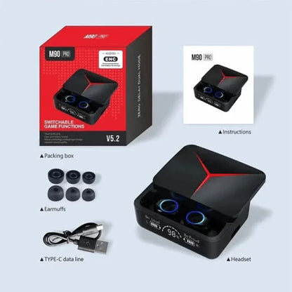 M90 pro tws sports gaming wireless bluetooth headphones - Prozone