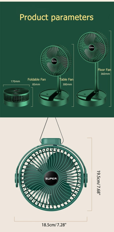 Mini rechargeable table folding fan - Prozone