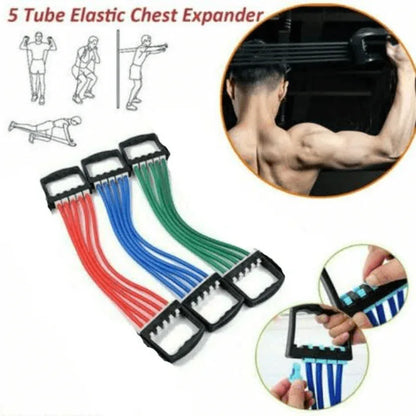 Multi-function 5 rubber tubes chest expander - Prozone