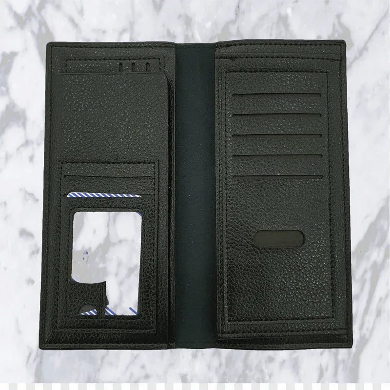 Luxury men utra-thin long wallet woven pattern - Prozone