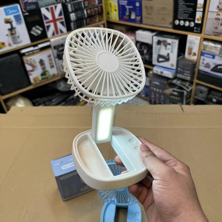 Mini Desktop USB Rechargeable Foldable Fan with LED Light - Prozone