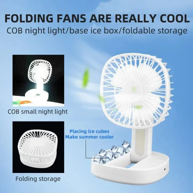 Mini Desktop USB Rechargeable Foldable Fan with LED Light - Prozone
