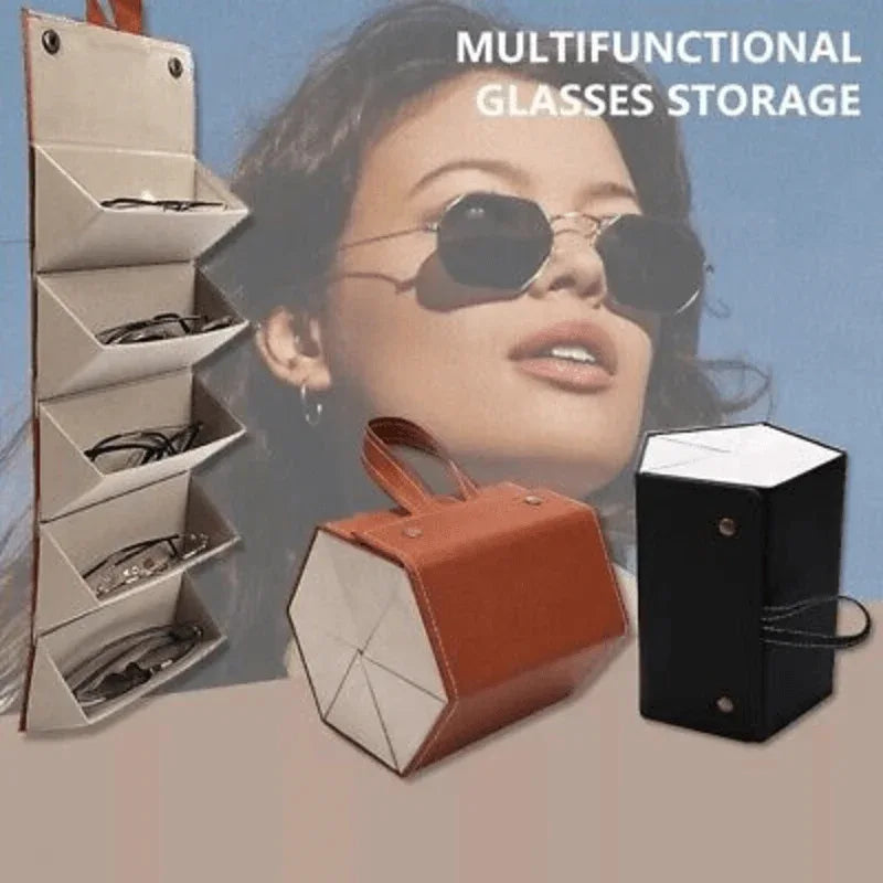 Leather 6 slot sun glasses organizer - Prozone