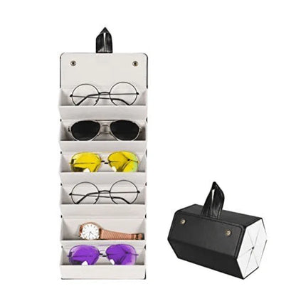 Leather 6 slot sun glasses organizer - Prozone