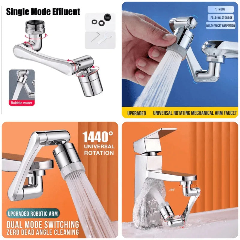 Rotating 1080° degrees water faucet tap plastic extender 2 modes - Prozone
