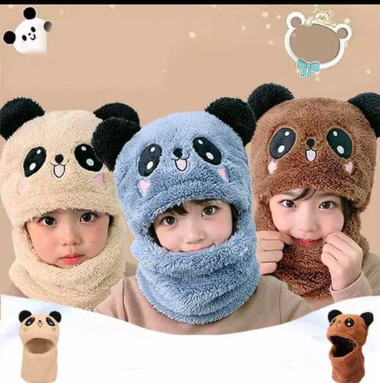 Winter Kids Hat Scarf All in one Cute Cartoon - Prozone