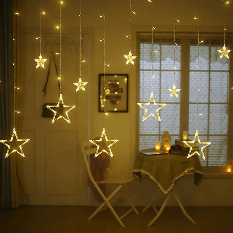 Twinkle star 12 stars 138 led curtain string lights - Prozone