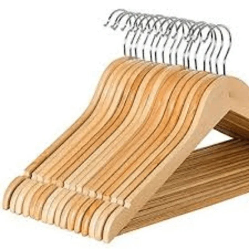 Bamboo wooden cloth hanger ( pack of 6 large ) - Prozone