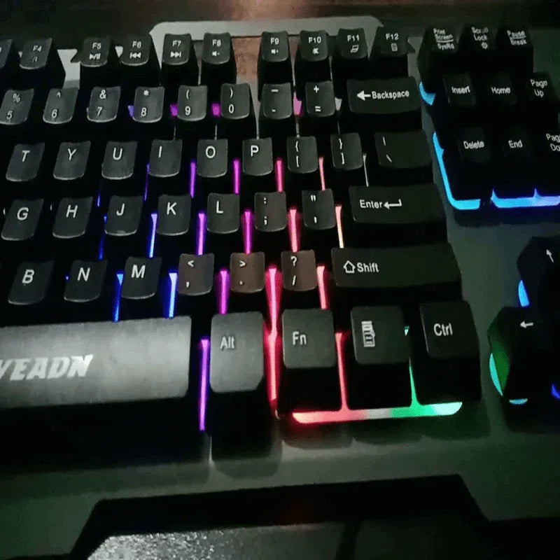 Gt-5 metal back light gaming keyboard rainbow with suspended key - Prozone