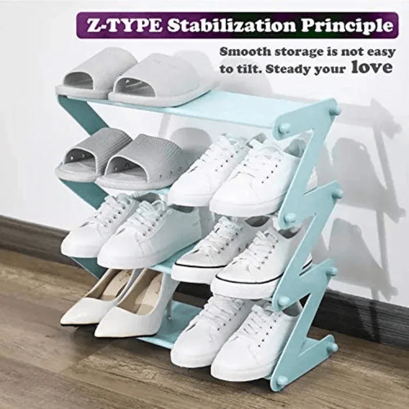 Simplicity z-shaped 4 -tier shoe rack - Prozone
