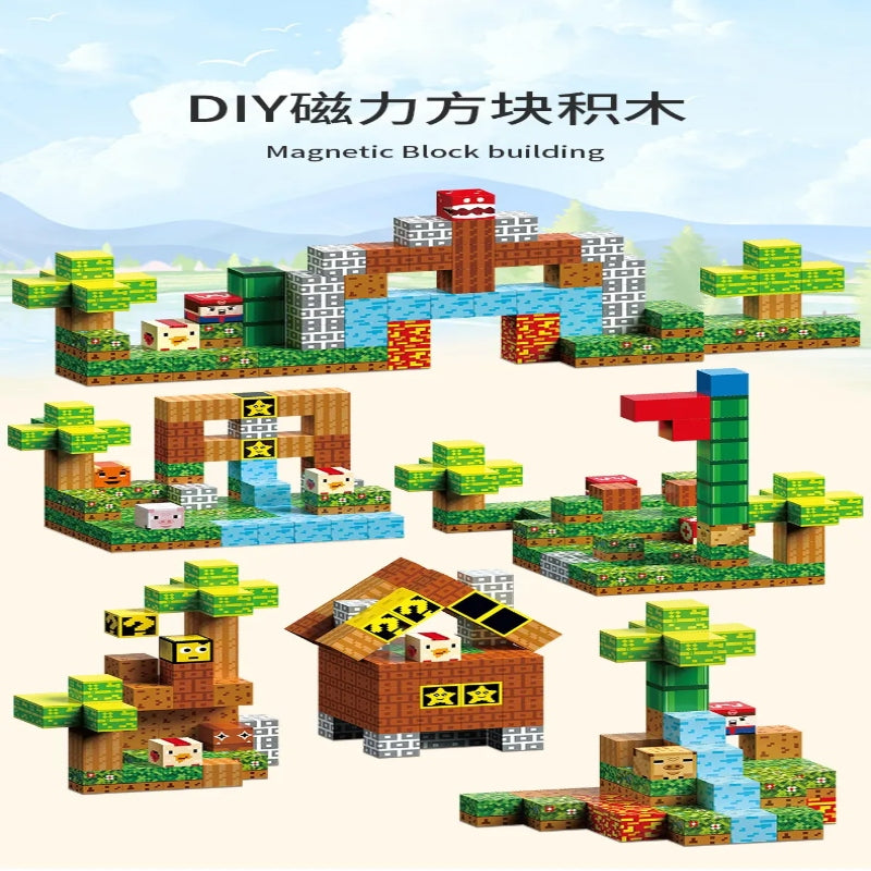 Magnetic Building Blocks Minecraft Pack of 30pcs