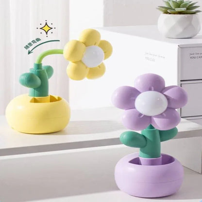 4 colors warm yellow cute cartoon flower night light - Prozone