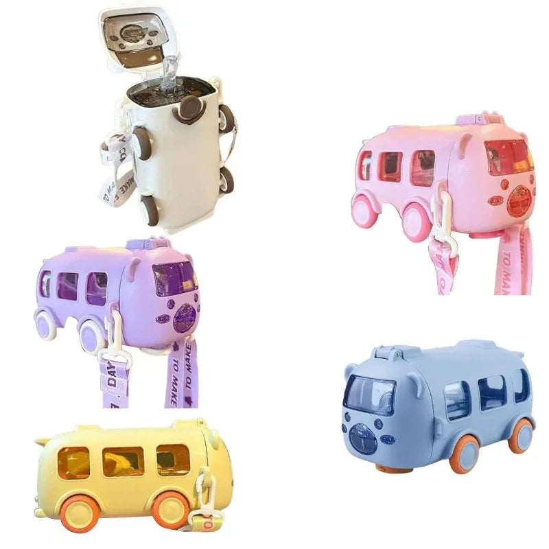 Cute Bus Shaped Water Bottle With Straw - Prozone