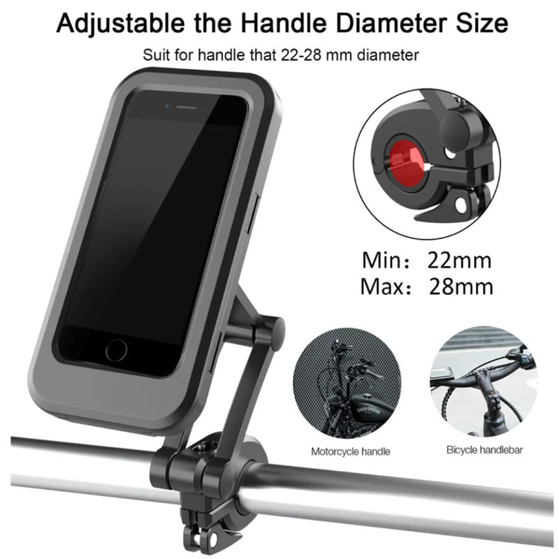 Weather resistant bike & bicycle phone holder