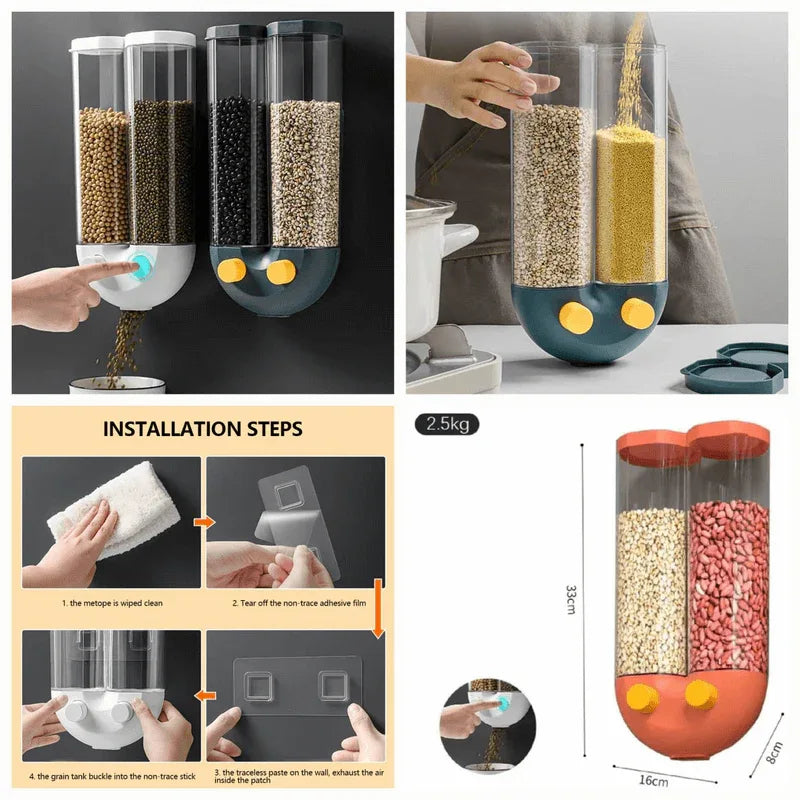 2 partition u-shape 2.5l cereal dispenser - Prozone