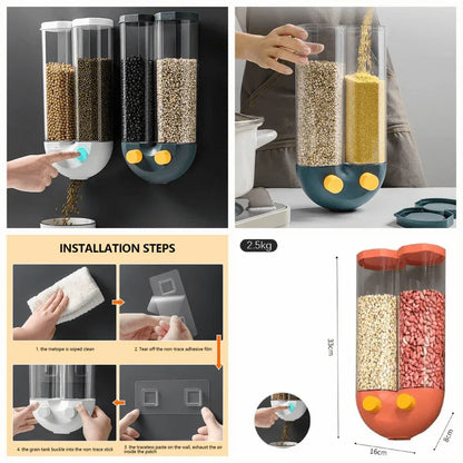 2 partition u-shape 2.5l cereal dispenser - Prozone