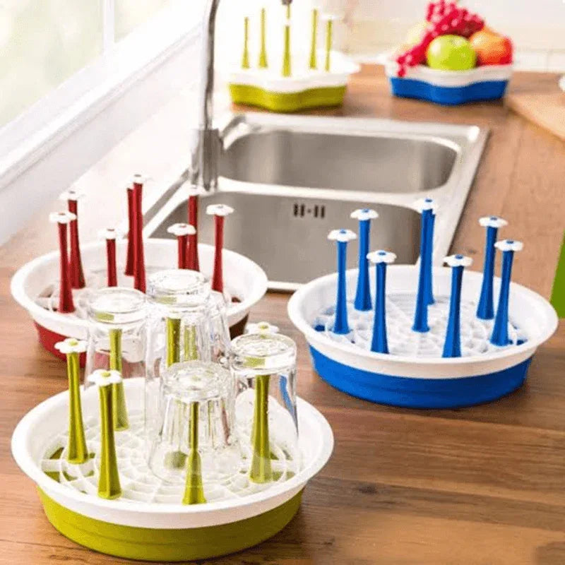 Glass cup holder drying rack stand for kitchen storage - Prozone
