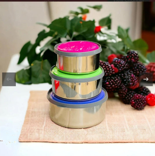 Stainless steel nesting bowls set with airtight lids - Prozone