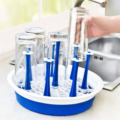 Glass cup holder drying rack stand for kitchen storage - Prozone