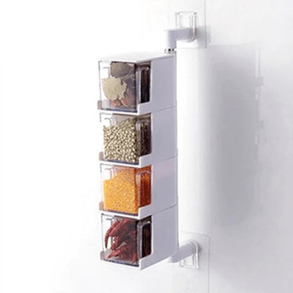 Punch-free wall-mounted spice rack 4 layer - Prozone