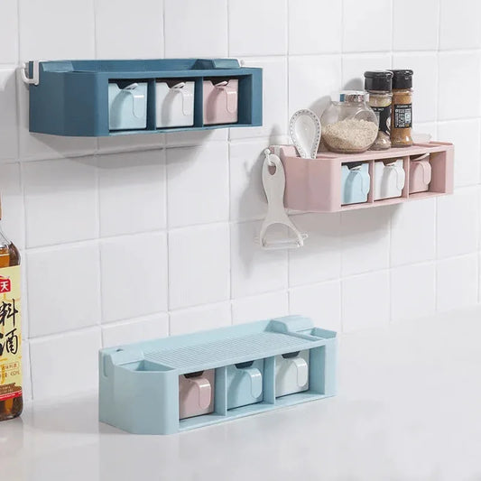 Wall-mounted spice, shelf & tool holder - Prozone