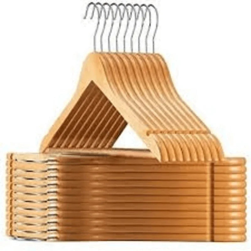 Bamboo wooden cloth hanger ( pack of 6 large ) - Prozone