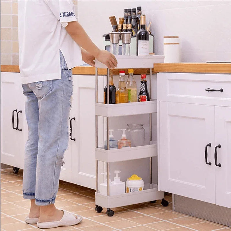 4 layer plastic kitchen storage trolley - Prozone