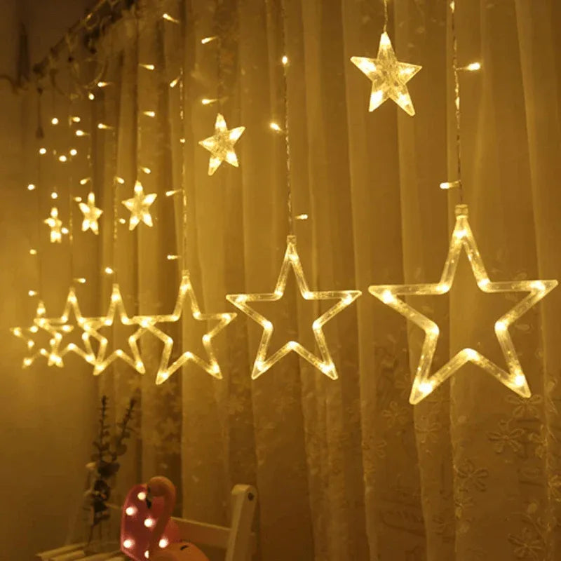 Twinkle star 12 stars 138 led curtain string lights - Prozone