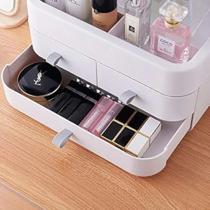 Transparent Cosmetic Box Double Sided door With Drawer – Prozone