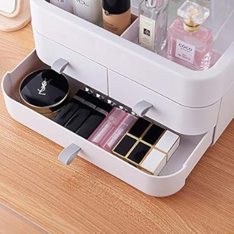 Transparent Cosmetic Box Double Sided door With Drawer - Prozone