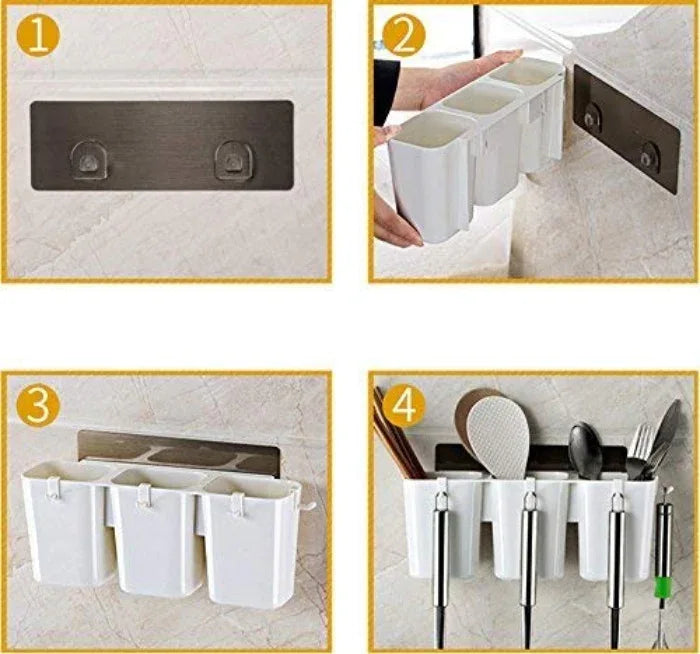 Self-adhesive wall mounted kitchen drain storage rack - Prozone