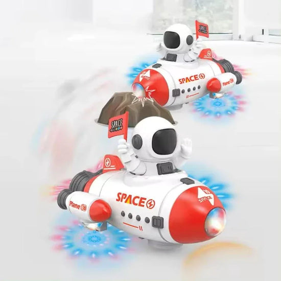 BATTERY OPERATED SPACE ROCKET CAR WITH LIGHT SOUNDS. - Prozone