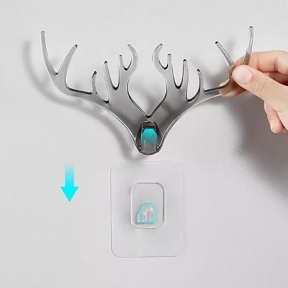 Deer head horn shaped key holder sticker wall - Prozone