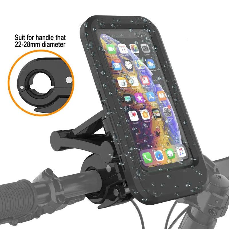 Weather resistant bike & bicycle phone holder