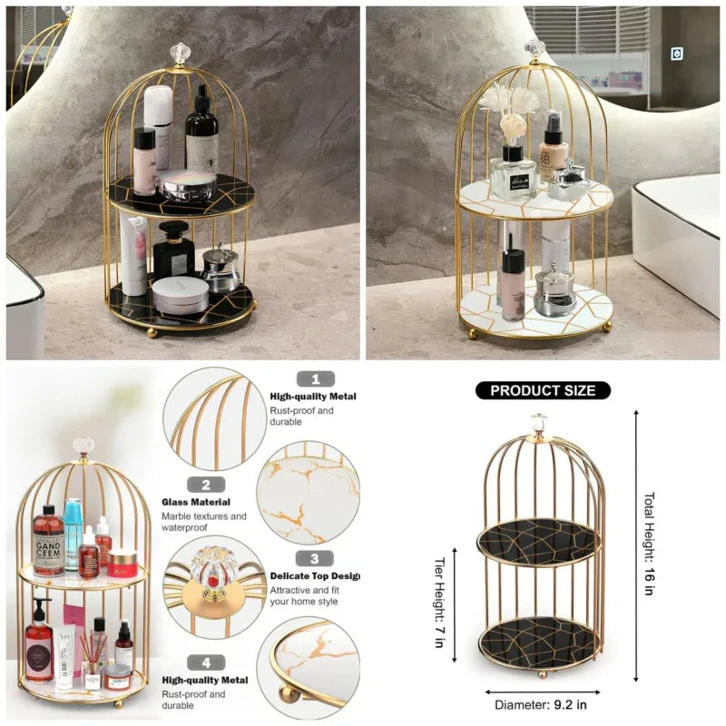 2 Tier Golden Vanity Cage - Prozone