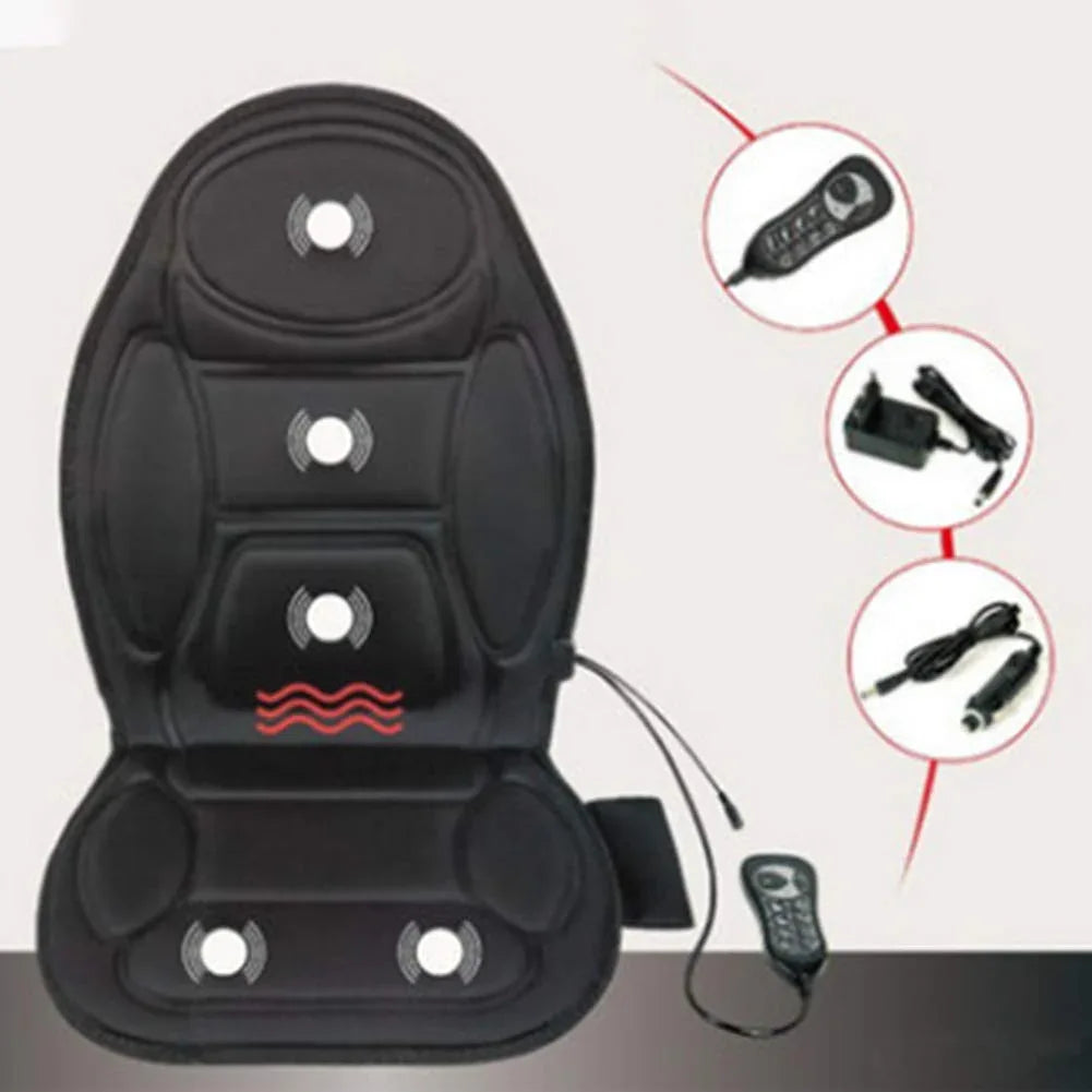 Heated vibrating seat massage cushion+heat therapy massager - Prozone