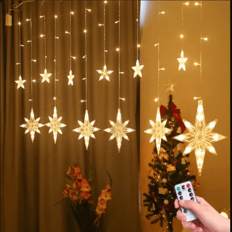 Led star curtain light string fairy lights - Prozone