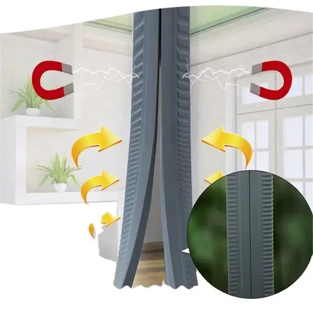 2 PCs AC Cooling Door Curtain, (1 Meter*2 Meter)Air Tight Cooling Proof, Windproof, sound proof, dustproof, Magnetic Self-Adhesive PVC Transparent Soft Curtain - Prozone