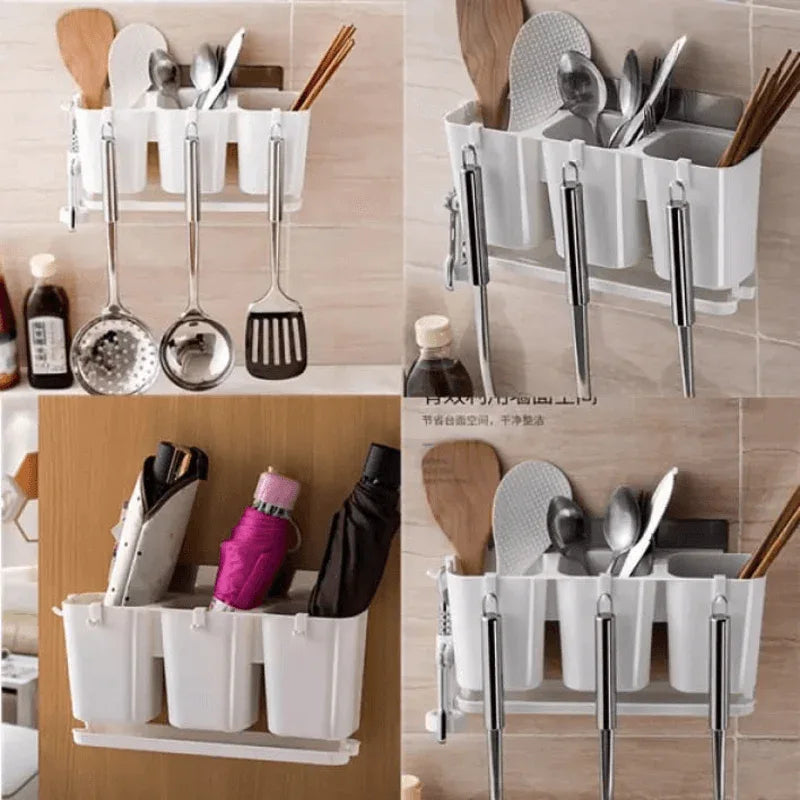 Self-adhesive wall mounted kitchen drain storage rack - Prozone
