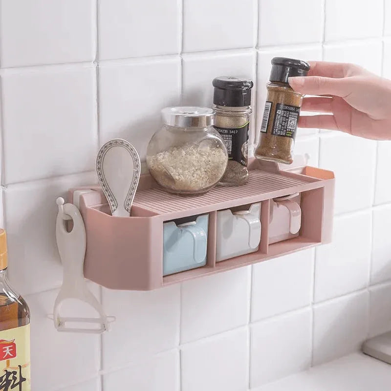 Wall-mounted spice, shelf & tool holder - Prozone