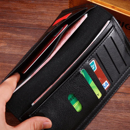 Luxury men utra-thin long wallet woven pattern - Prozone